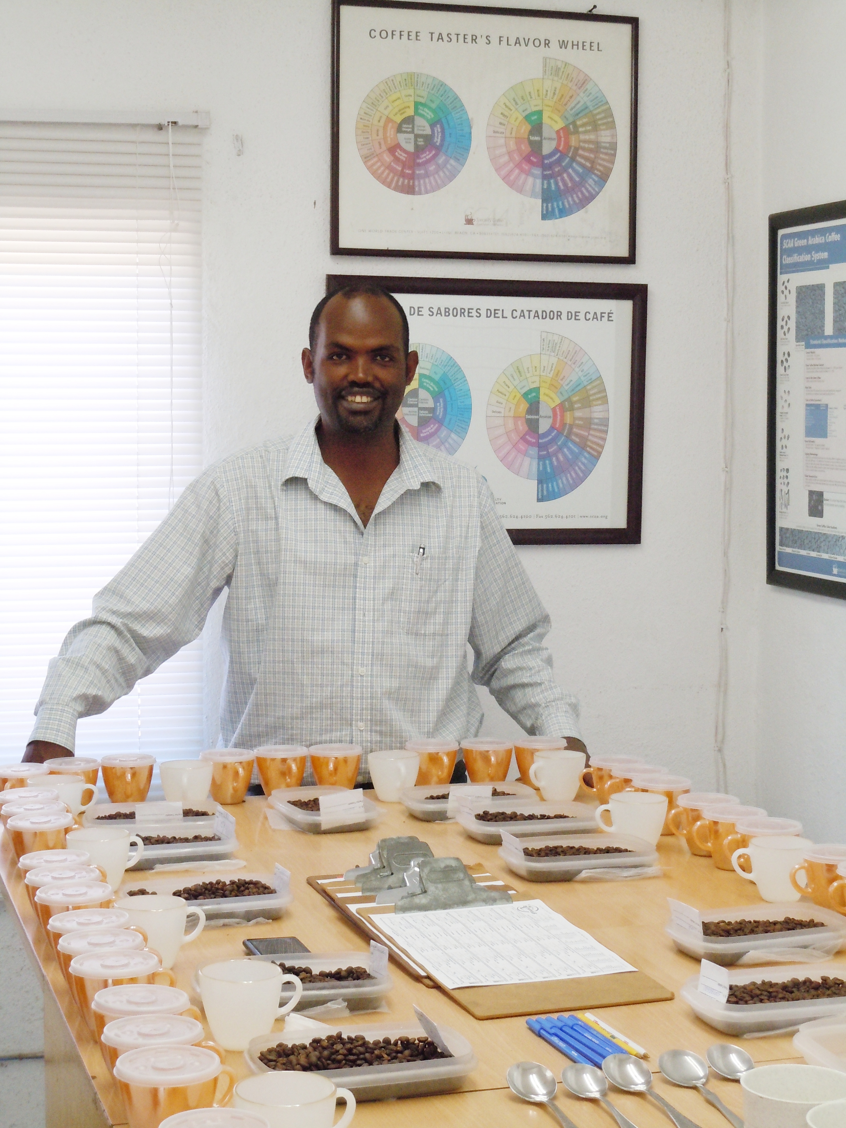 Abdi Abdi at the CAFESUMEX cupping lab in Tepic, Nayarit, Mexico